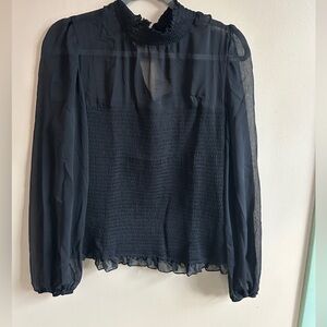 VENUS Sheer Black Blouse